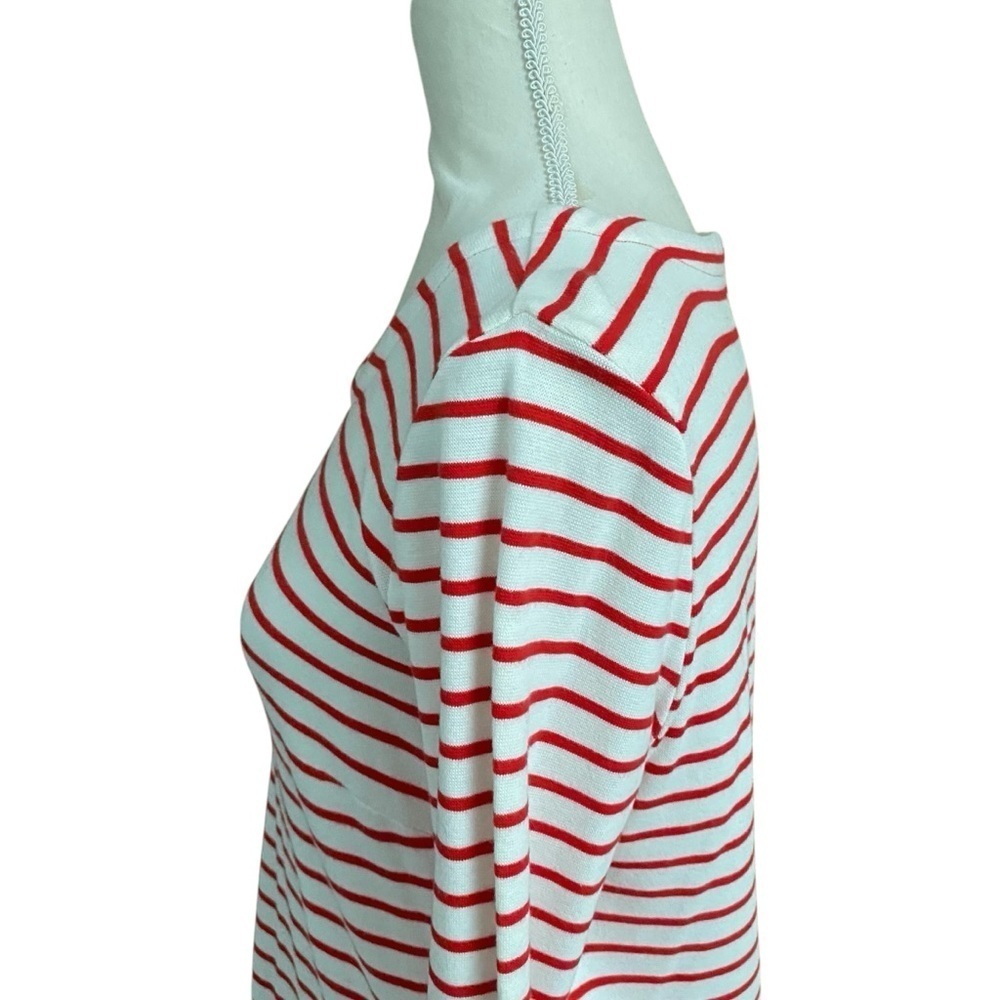 J.Crew Factory Red White Stripe Shift Dress Small Nautical Cotton Knit - Picture 8 of 12
